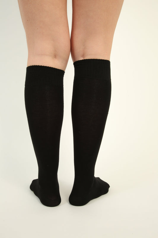 Black Knee-High Seamless Bamboo Socks - 4 pairs